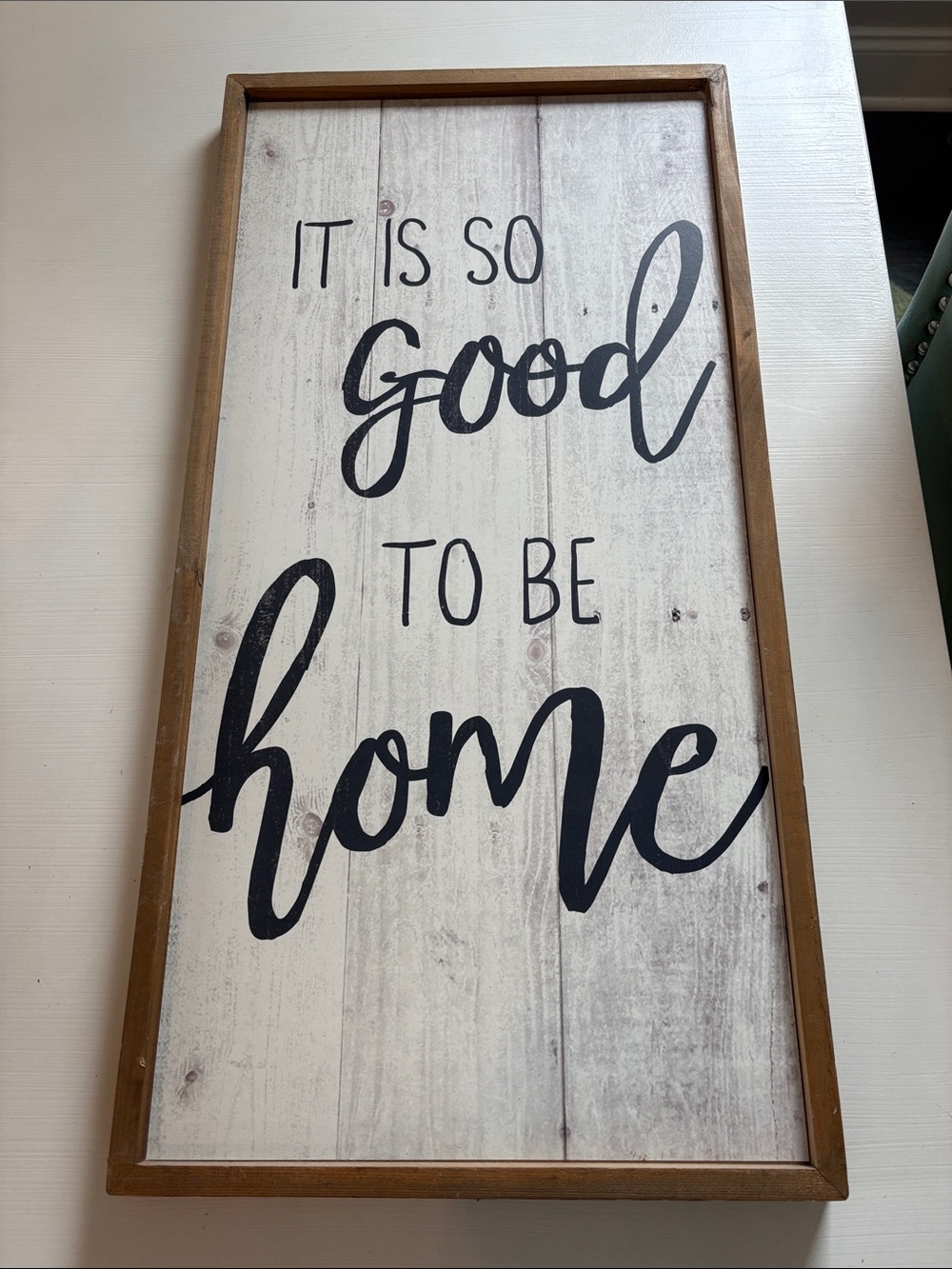 Hobby Lobby White & Black 'It Is So Good To Be Home' Framed Wall Sign